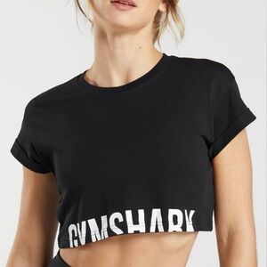 GymShark black crop top, size small